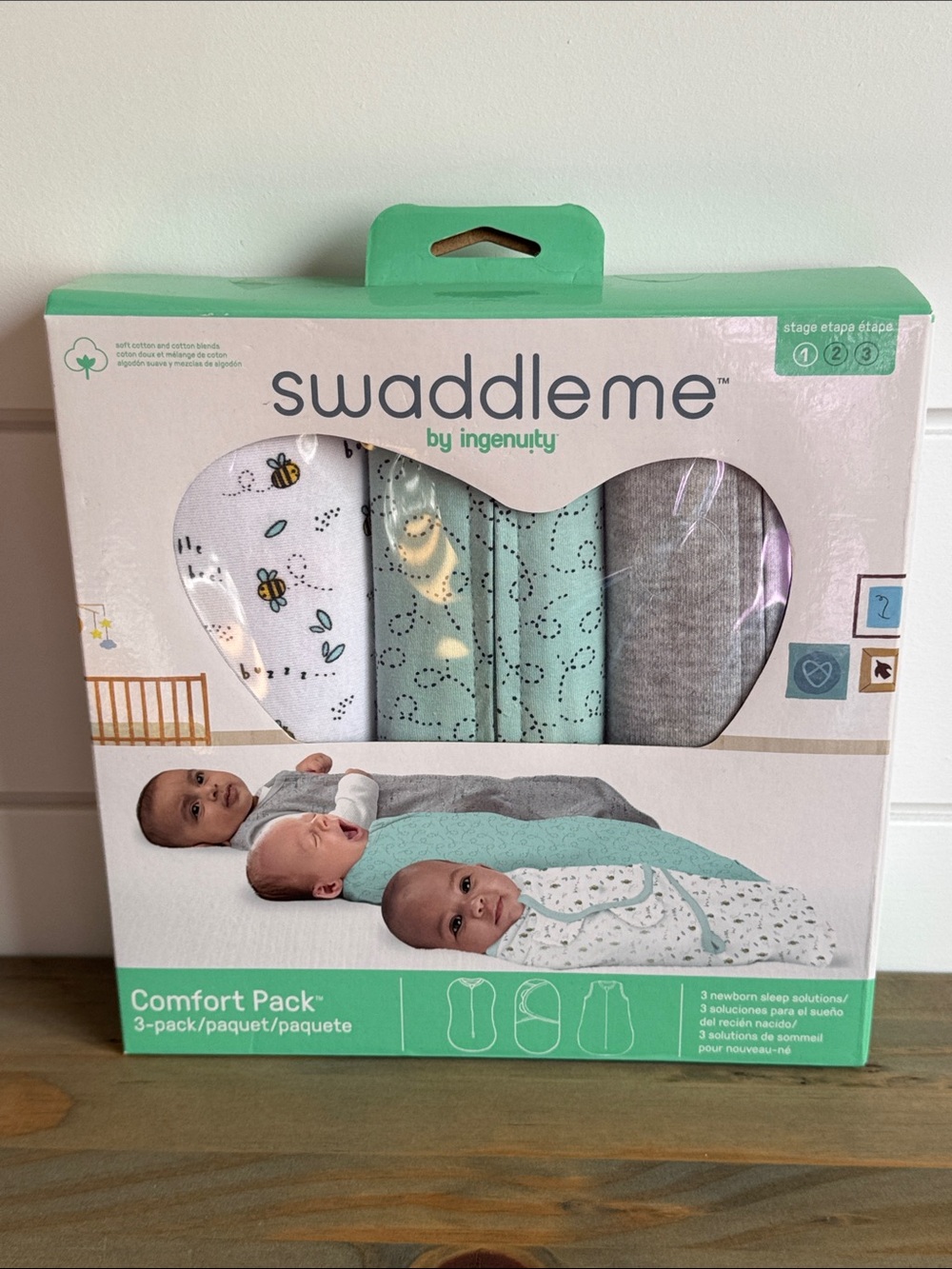 NEW: Swaddle Me by ingenuity Comfort Pack Sleep Solutions - Size 0-3 (Stage 1)
